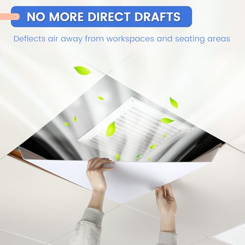 4 Pack Corner Air Diverter (Triangle), Ceiling Air Diverter for 2'x2' Ceiling Air Diffuser, Easy Snap-in Installation, White Plastic, Ideal for Homes & Offices by Fancat - Used condition - Image 7