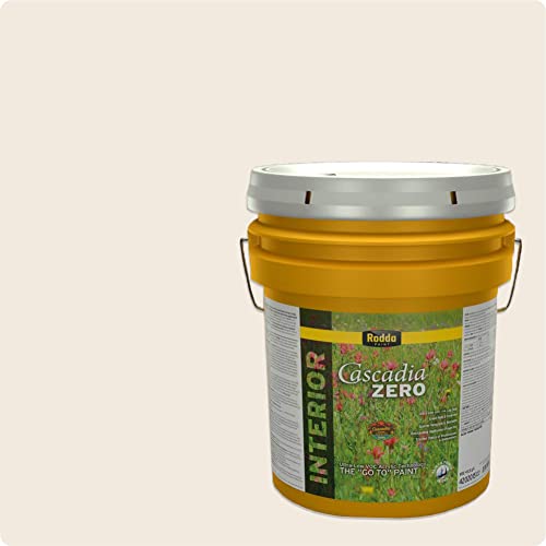 Rodda Paint CASCADIA ZERO Interior Flat Low VOC Paint & Primer in One, 5-Gallon, Full Moon