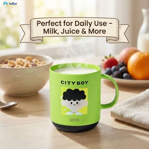 Image of FunBlast Milk Mug for Kids - 450 Ml; Unbreakable Mug for Kids, Milk Mugs for Kids Unbreakable - Milk Drinking Cup for Kids (City Boy)