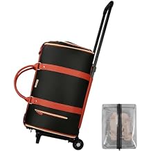 Foldable Travel Bag 2.0, Trendfetchus Foldable Travel Bag with wheels, Carry On Garment Bags With Toiletry Bags Large Weekender BAG for Men Women