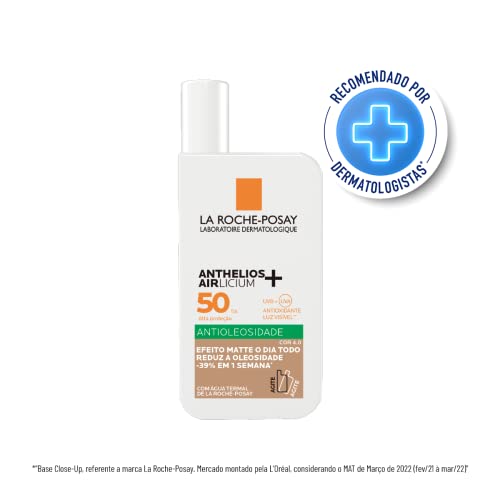 La Roche-Posay, Anthelios Airlicium, Protetor Solar Facial Antioleosidade Cor 4.0, Reduz e Controla