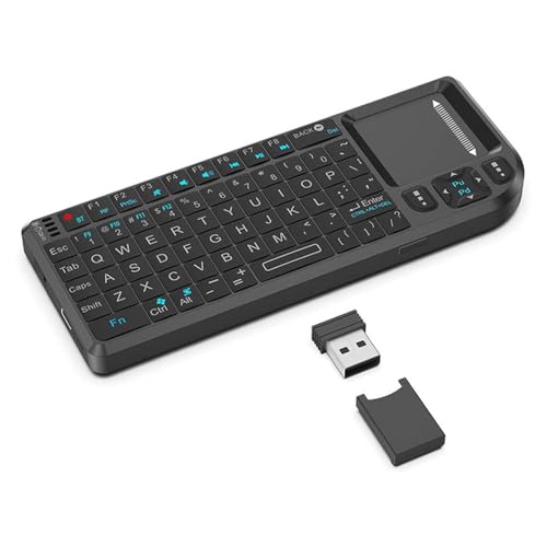 RBXYEB Mini Bluetooth Keyboard with Touchpad, 66 Keys Multifunctional Wireless Keyboard with Infrared Rays and Backlight, Touchpad, QWERTY, For Android TV Box/Mac/ordinateur Portable/Windows/tablette