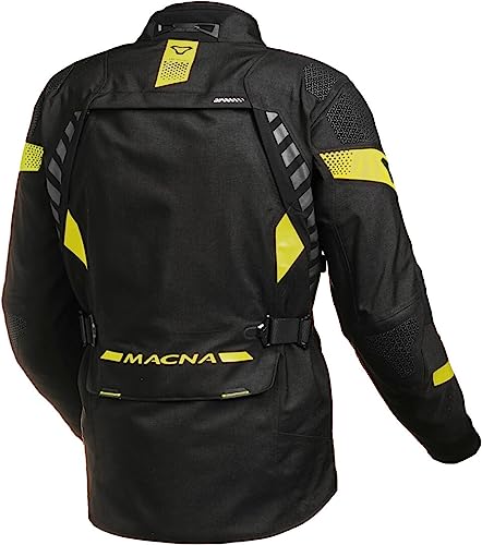 Macna Ultimax wasserdichte Motorrad Textiljacke, schwarz/gelb, XL