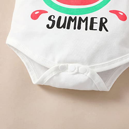 Bonangber Newborn Baby Girl Clothes Ruffle Short Sleeve Ribbed Cartoon Print Romper Suspender Skirt Overall Dress Set (B-White,6-9 Months) #TOP4