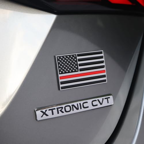 Image of Thin Red Line Flag Metal Car Sticker, Firefighter Fire Department Decals, Firemen Emblem Badge for Automotive, Truck, Motorcycle