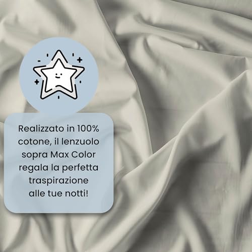 Drap housse grand lit double 270x300 cm coton crème uni Max Color