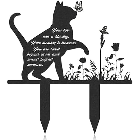 Rngmsi Metal Cat Memorial Grave Marker Cover