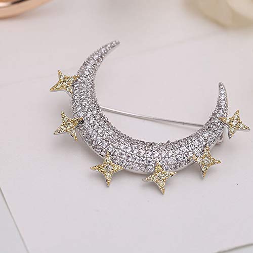 Dreamlandsales Victorian Vintage Small Golden Stars Crescent Moon Brooches Pins Planet Jewelry #TOP3