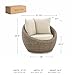 Signature Design by Ashley Danson Outdoor Lounge Chair with Cushion and 360-Degree Swivel, Set of 2, UV-Resistant Performance Fabric and Resin Wicker, Light Brown