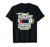 Teacher Summer Recharge Required Last day School Women Funny T-Shirt