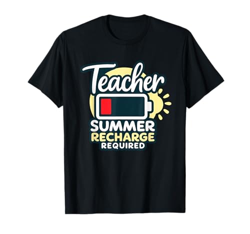 Teacher Summer Recharge Required Last day School Women Funny T-Shirt