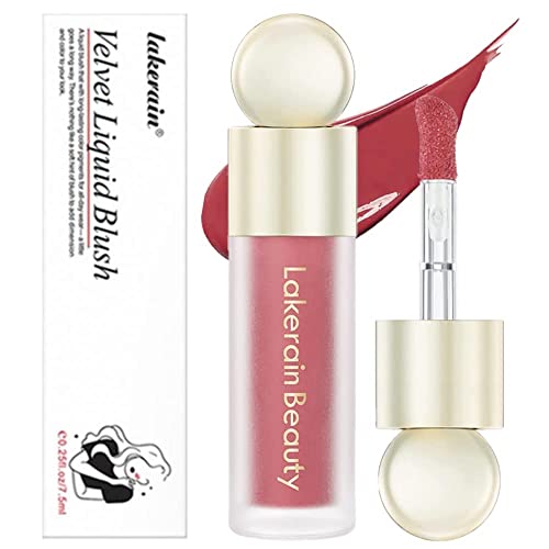 Velvet Liquid Blush, Highly Pigmented Cream Blush Makeup Stick, Natural Blend Soft Matte Finish, Lightweight Dewy Cheek Lip Tint, Long-Lasting, Smudge Proof, Liquid Face Blush For Cheeks Lips (05#) #TOP13