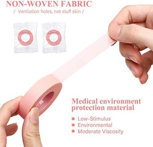 6 Rolls Lash Tape Beauty Eyelash Tape Breathable Micropore Fabric Tape for Lash Extensions Supplies Individual Eye Lashes Tools, 0.5 inch x 10 Yards (Pink)