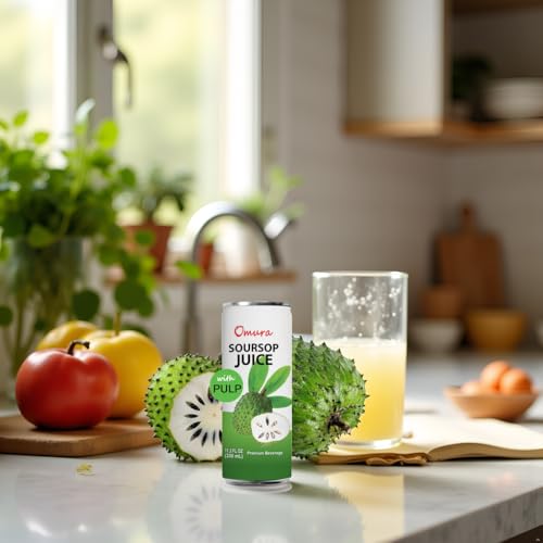 Omura Soursop Juice Drink with Pulp 11.3 Fl Oz (24-Pack) | Refreshing Tropical Fruit Beverage | Graviola Guanabana Juice - Thumbnail 5