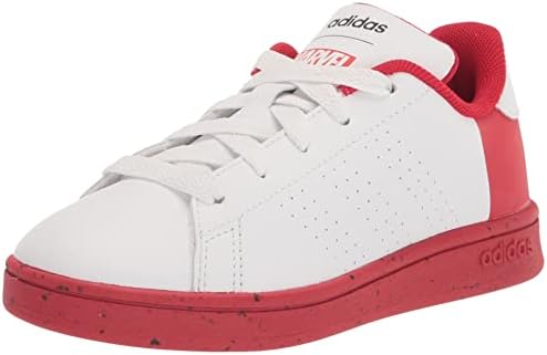 adidas Kids Advantage Tennis Shoe, White/White/Better Scarlet (Spider-Man), 6.5 US Unisex Toddler