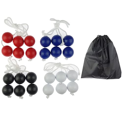 Miokun 12 Pack Ladder Balls Ladder Toss Balls Replacement With Storage Bag For Toss Match (Red Blue Black White) #TOP3