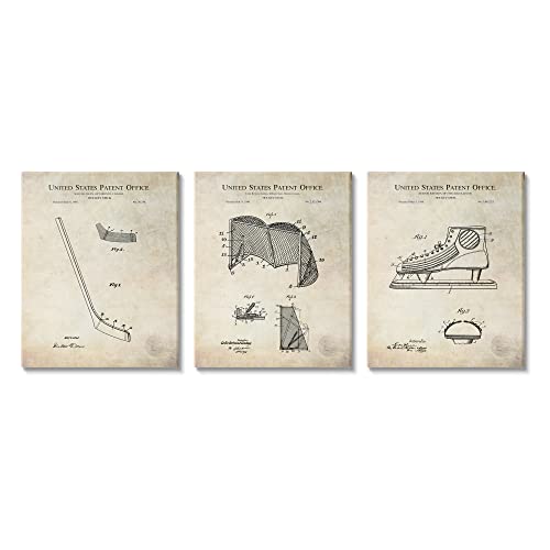 Stupell Industries Hockey Sports Patent, 24 x 30 Inch Canvas Wall Art Set