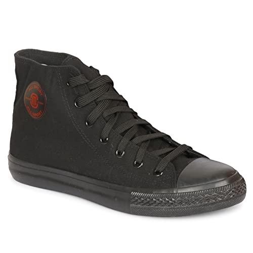 Image of MOZAFIA Men's High-Top Canvas Sneakers - Stylish, Comfortable Lace-Up Casual Shoes, Durable Fashion Streetwear Kicks.