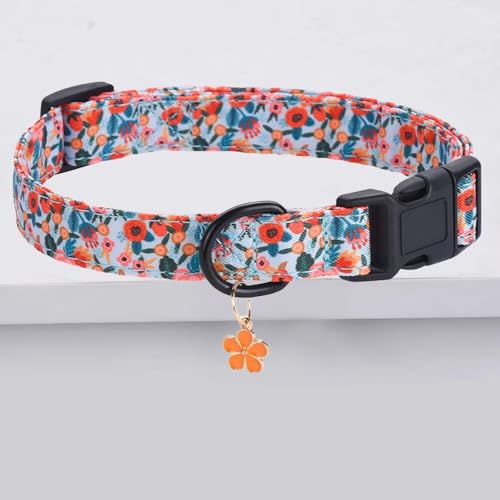 Collar Ajustable para Perros con Estampado de Flores