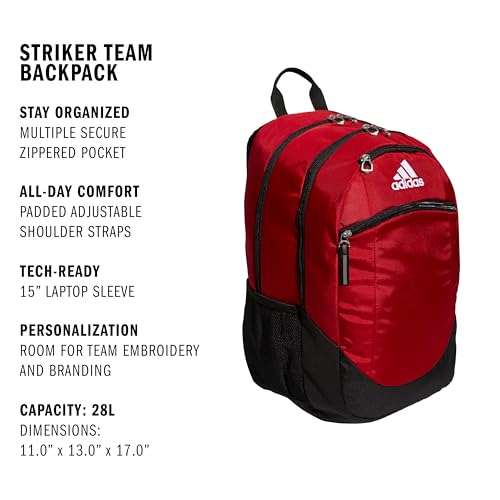 Striker Team Sports Backpack for soccer and more, workout bag for men and women by adidas - Image 2