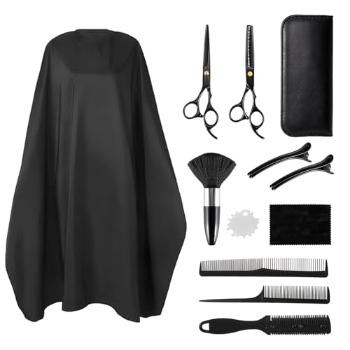 Carehabi Friseurschere Set 6.7 Zoll Haarschneideschere Haarschere Friseurschere mit Friseurumhang für Damen Herren Kinder Haarschne Schere für Familie Friseursalon