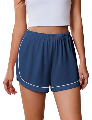 Image of Ekouaer Pajama Shorts Women Soft Sleep Shorts Casual Lounge Shorts Cute High Waist Pajama Bottom Comfy Split Side Pj Bottom