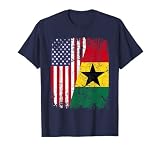 GHANAIAN ROOTS | Half American Flag | GHANA T-Shirt