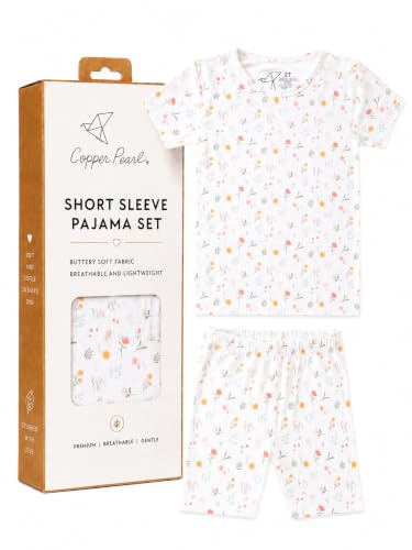 Copper Pearl 2 Piece Pajama Sets, Stylish Short Sleeve Pajamas for Babies Toddlers and Kids, Ultra-Soft Premium Material, 2 Years, Mabel