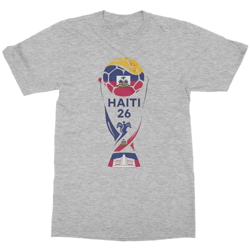 Haiti 26 Trophy Graphic | Soccer Pride Fans Unisex T-Shirt (Ash, Small)