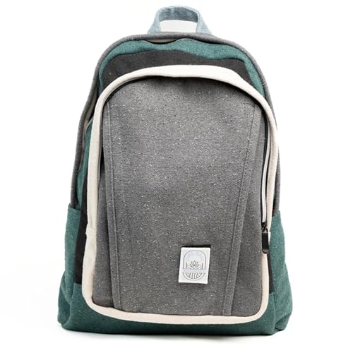 DIME BAGS Large Backpack Made with 100% Nepali Hemp, Roomy Storage with Multi-Compartments & Hidden Pocket, Adjustable Shoulder Straps, Unisex Bag for Travel & Daily Use, Naturals Pioneer (Ash)
