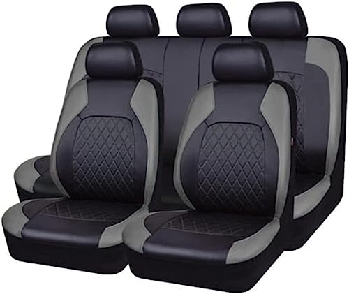 BARIQ Coche Cubierta de Asiento de Coche para Cadillac SRX(5seats) 2. Generation 2009 2016 Co Pilot/no/Air Outlet, Cuero Funda para Asiento Coches Fácil de Instalar,Grey