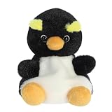 AURORA   33694 – Palm Pals Rocco Rockhopper Pingouin Peluche 13 cm – Noir – Peluche amusante à collectionner pour enfants et adultes – Parfait pour les anniversaires, cadeaux ou toute occasion