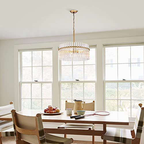The Lighting Store Casandra 4-Light Brushed Brass Crystal Chandelier #TOP1