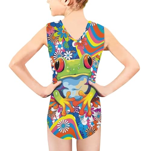 Image of Girls Fashion Print One Piece Swimsuit Bathing Suit Gymnastic Leotard for Kids, 5-14 Years