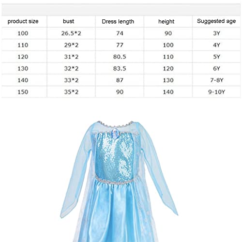 Kinderen Meisjes Prinses Jurk(Size:2-3Years,Color:blauw) - Image 8