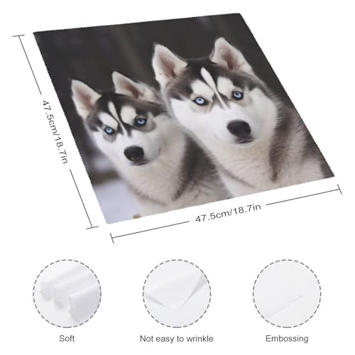 Servilletas de tela cuadradas Husky dog 18.7 x 18.7 pulg 4 piezas miniatura 2