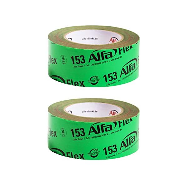Alfa Flexibles Hochleistungsklebeband 2 Stück 50 mm x 25 m (50 Meter) für Dampfbremsen, Dampfsperren und Dachfolien…
