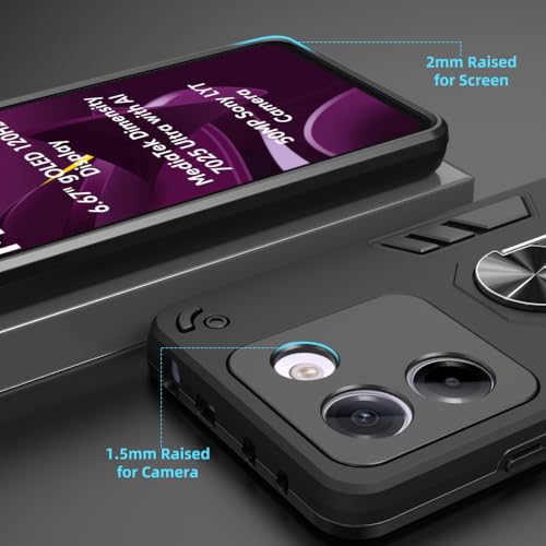 Image of NDCOM for Poco M7 Pro 5G Back Cover | Compatible with Poco M7 Pro 5+G Back Cover | Shockproof Ring Holder Case