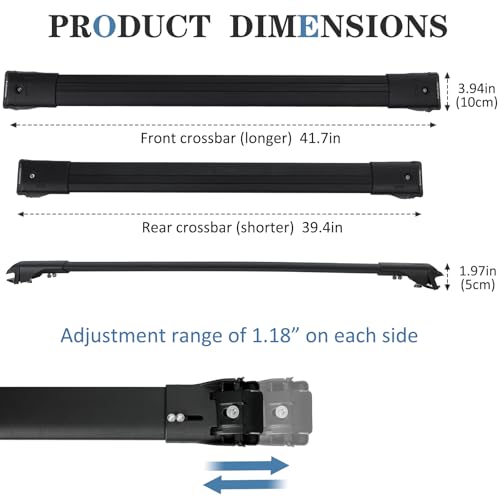 FelicValo FelicValo Ultra-Quiet Low-Profile Roof Rack Cross Bars for Subaru Ascent 2019-2026, 300lbs All-Metal Heavy Duty Aluminum Roof Rails for Cargo Carrier, No Lock by FelicValo - Image 7