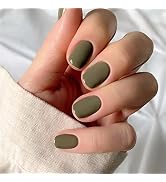 Press on Nails Short Fake Nails,Lucoffeoi 24pcs Round Acrylic False Nails Extra Short Artificial ...