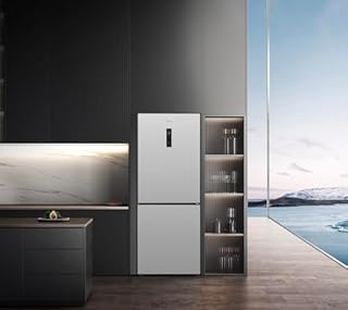 GEDTECH Réfrigérateur combiné GCB417NFIX 417L Grande largeur 70cm - congélateur bas - No Frost - Inox