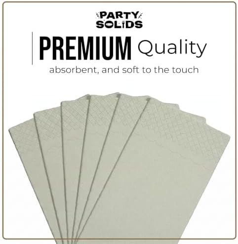 Party Solids Sage Green Dinner Napkins Disposable 8" x 4" Folded 40 Pcs — 사진 3