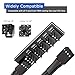 SANTACIN 2 Pack PWM Fan Hub Splitter 1 to 5 Way PC Case Internal Motherboard Fan Power Extension Cable Cord Wire for ATX Computer Case 4-Pin and 3-Pin Cooling Fans, 16 Inch