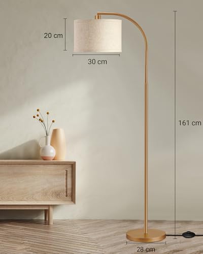 Lampadaire doré lin orientable 350° E27 LED EDISHINE