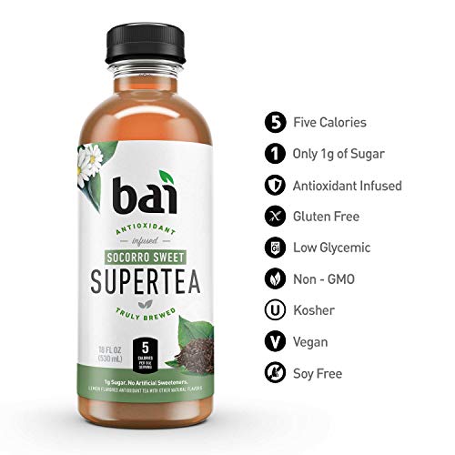 Bai Iced Tea, Socorro Sweet, Antioxidant Infused Supertea, 18 Fluid Ounce Bottle #TOP1