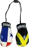 Flagline Jamaica and Panama Flag Novelty Mini Boxing Gloves with Black Plastic Snap Connection