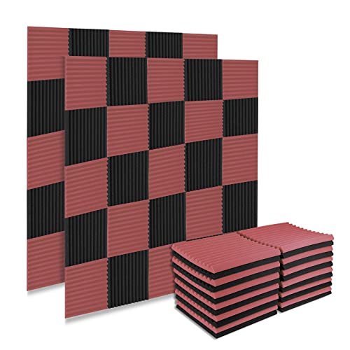 Acoustic Foam Panels, 50 Pack Premium Sound Proof Foam Panels Black Soundproof Wall Panels High Density Acoustic Panels Sound Absorbing for Studio Office Home, 12 x 12x 1Inch