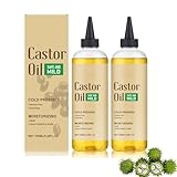 2 PC Rizinusöl Kaltgepresst Bio, Rganic Castor Oil for Hair Growth, RizinusöL Haare, Feuchtigkeitsspendendes Kopfhaut Öl, RizinusöL Für Haarwachstum, Wimpern, Augenbrauen, RizinusöL in Glasflasche