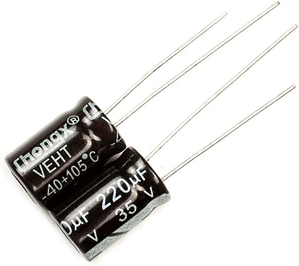 10pcs 35V 220uf Electrolytic Capacitor, High Frequency Low ESR Aluminum Electrolytic Capacitors for Refrigerator, TV, LCD Monitorl (8 x 20mm)