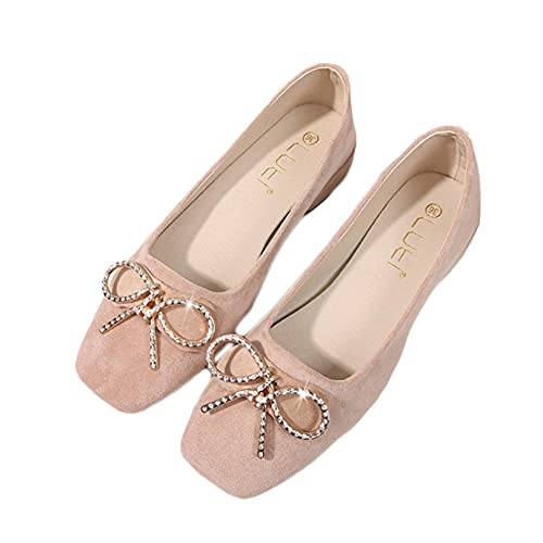 [ヤク] パンプス ローファー レディース 大人 ローヒール 痛くない アプリコット 太ヒール ぺたんこ 歩きやすい 脱げない 22.0cm 黒 スエード 靴 チャンキーヒール おしゃれ スクエアトゥ 小さいサイズ 大きいサイズ 痛くない オフィス 通勤